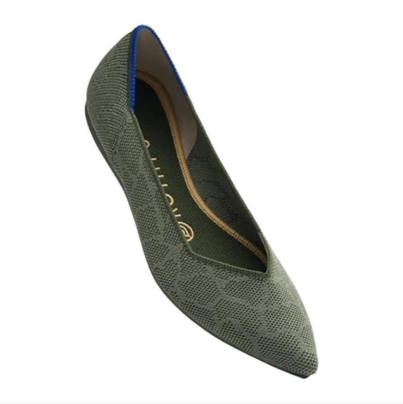 EUC Rothy's The Point Safari Green Giraffe Women’s Size 6.5 - Picture 1 of 16